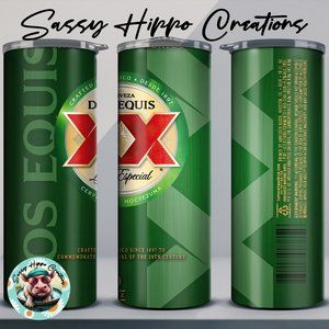 Skinny Tumbler Dos Equis Lager Beer Cerveza Alcohol Beverage 20oz StainlessSteel